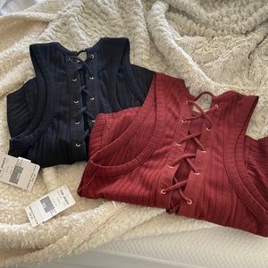 Free People lace up tanks